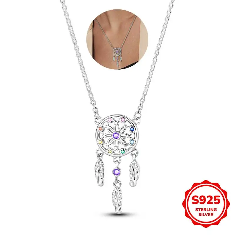 El nuevo collar atrapasueños de plata de ley 925 es adecuado para que lo usen todas las mujeres y es la primera opción para regalar.