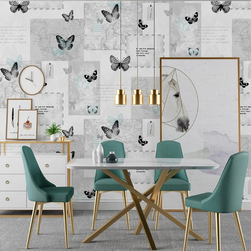 

Custom Mural Wallpaper Modern Hand Drawn Poster Butterfly Fresco Living Room TV Background Wall Home Decor Art Papel De Parede