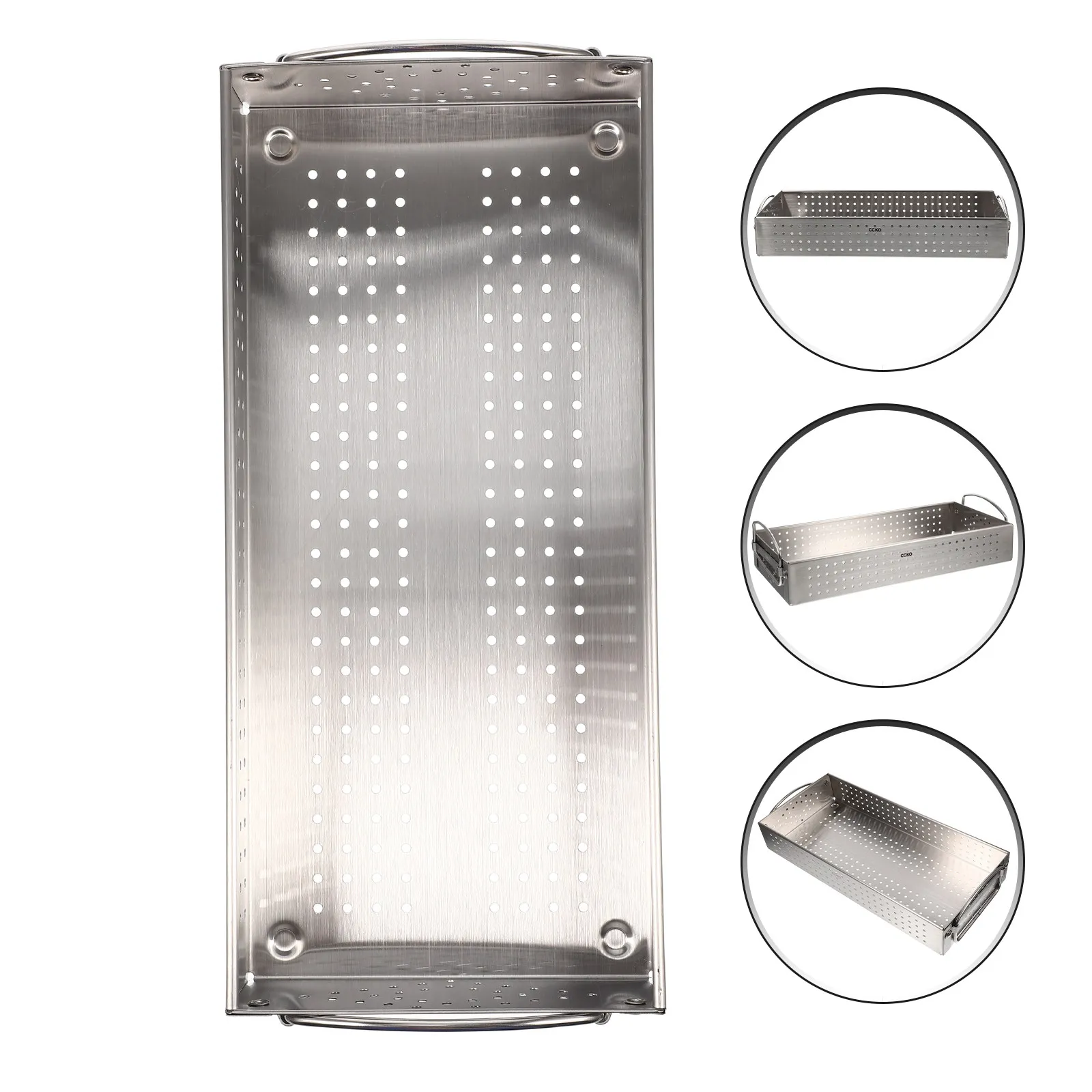 

Stainless Steel Cutlery Holder Mesh Design Anti Rust Flatware Organizer Kitchen Storage Box Large Volume Drainage Utensil Tray