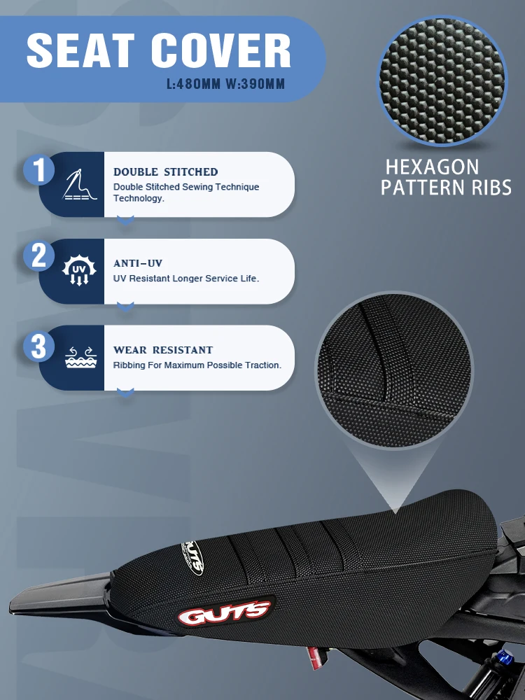 Pokrowiec na siedzenie Sawrain Motorcycle Pro, prążkowany, antypoślizgowy, wodoodporny, do Surron Sur-Ron Lightbee Light Bee X S Off-Road Ebike — 2