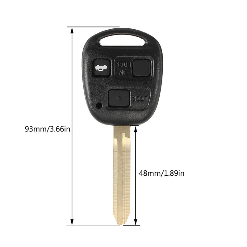 3 Buttons Car Remote Key Case Fob Cover Button Key Case For Toyota Avensis Corolla Yaris Rav4