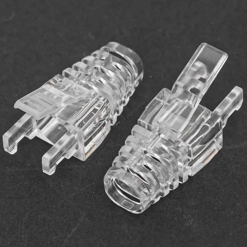 Transparent RJ45 Plug Ethernet Network Cable Connector Boots Cover Strain Relief Boot Cat5e Cat6 Protective Caps for Laptop