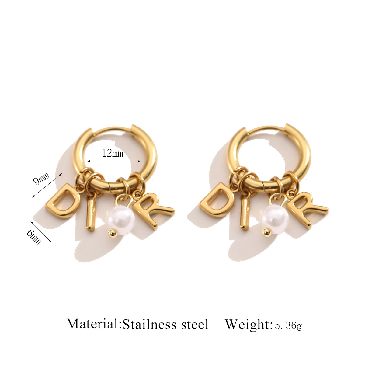 SOVOB العصرية الفولاذ المقاوم للصدأ الذهب إلكتروني اللؤلؤ اللؤلؤ هوب أقراط للنساء الفاخرة الأنيقة أقراط الموضة هدايا عيد الميلاد #6