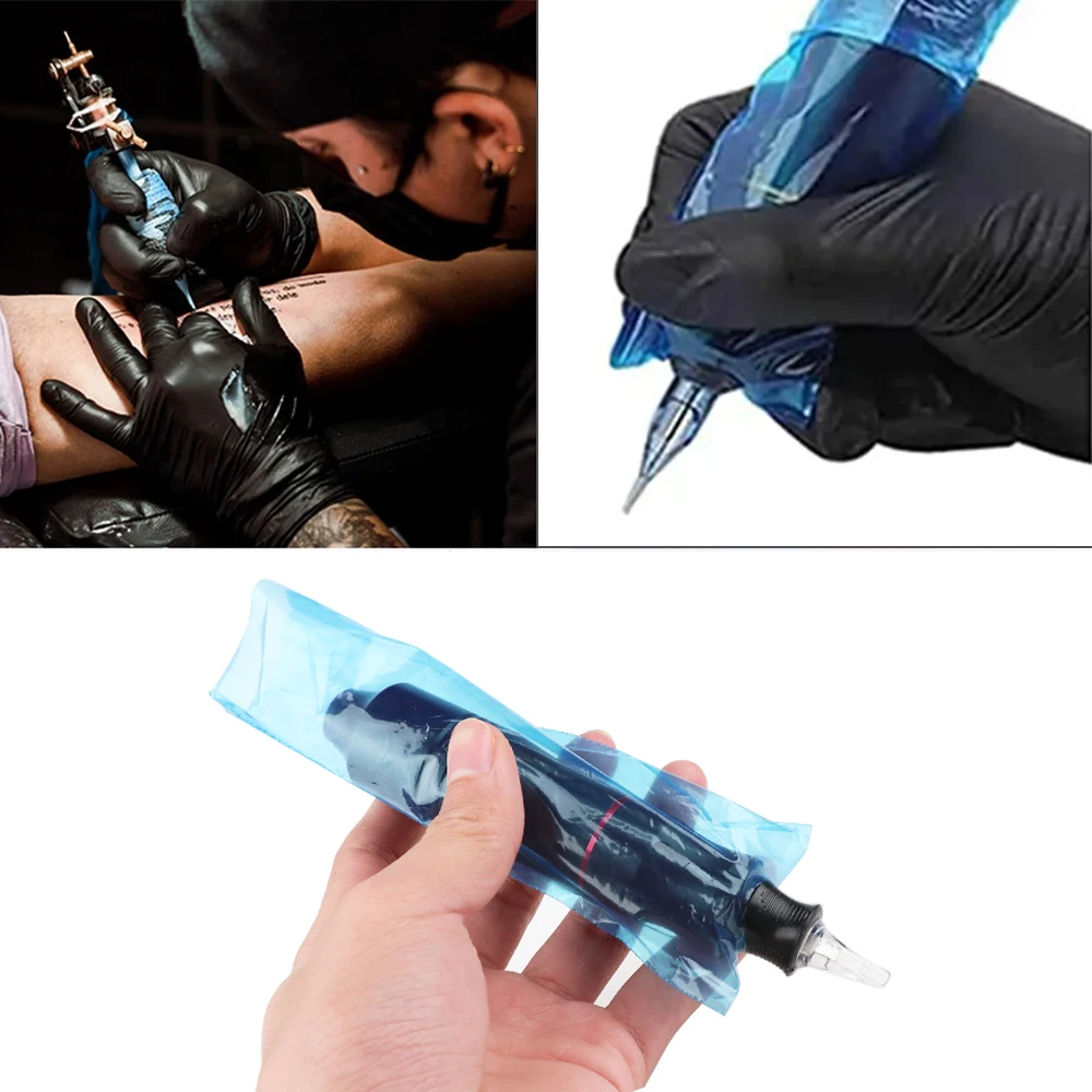 200 قطعة آلة الوشم القابل للتصرف أكياس واقية الغبار برهان مكافحة القذرة كم لأقلام الوشم ملحق أساسي للفنانين