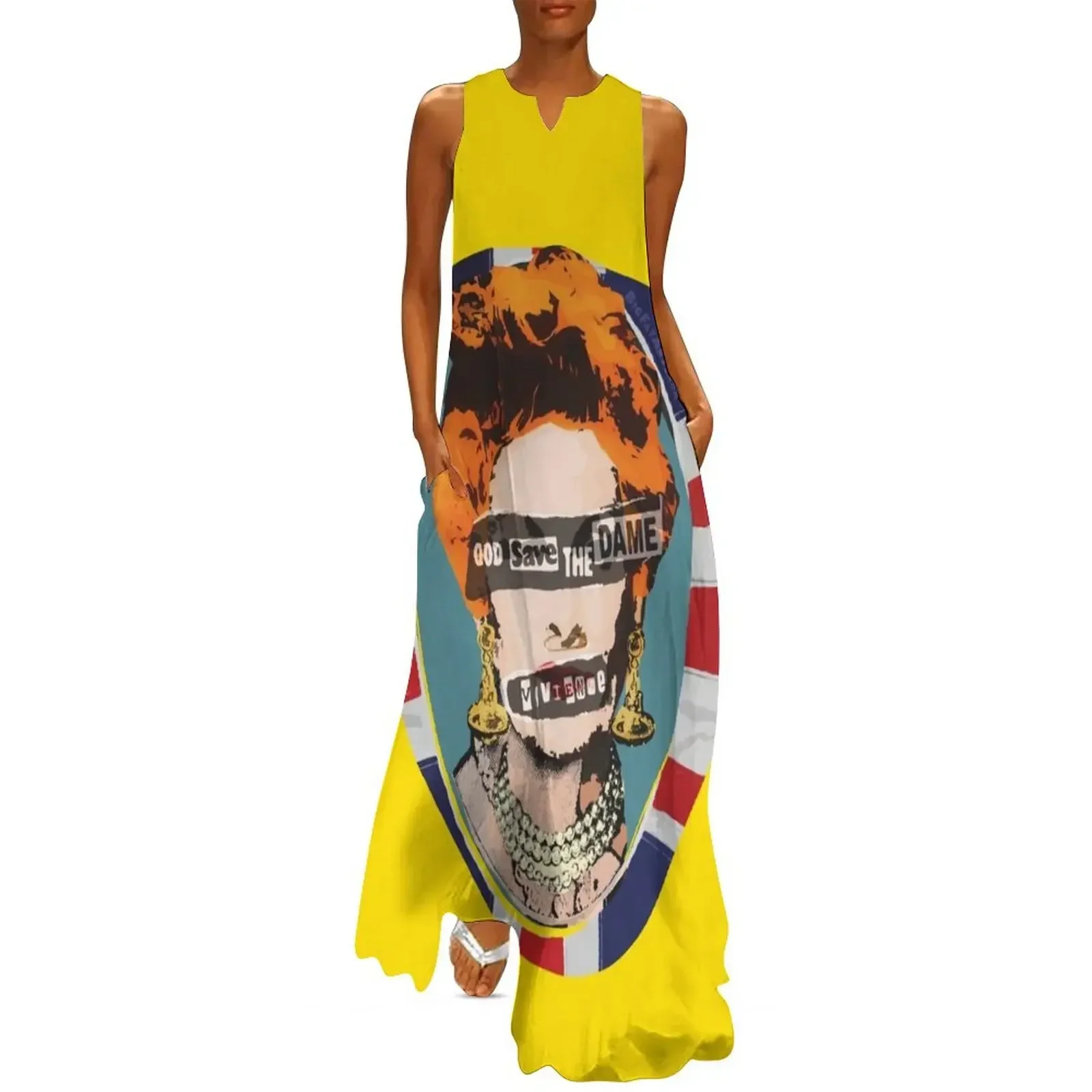 

God Save The Dame Long Dress party dress women elegant luxury Women's dress Women dresses summer Women's evening