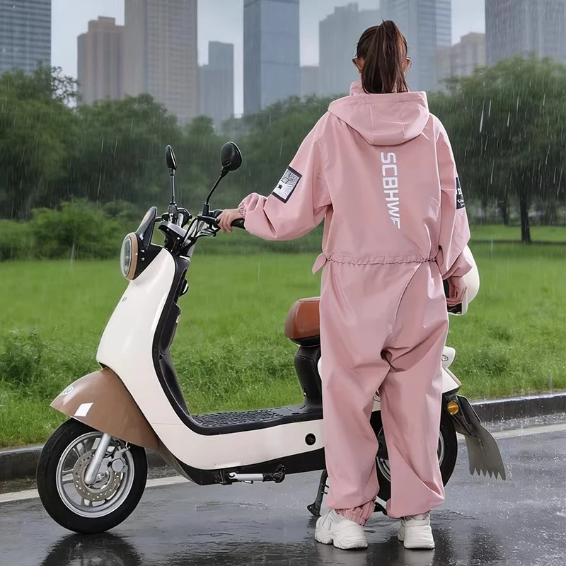 Motorcycle One-piece Raincoat Adult Outer Wear Work Electric Vehicle Outdoor Hiking Takeaway Rider Raincoat