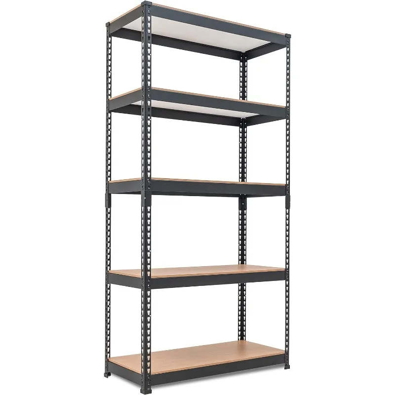 

5 Tier Laminated Metal Shelving Unit Adjustable Garage Storage Utility Rack Heavy Duty Shelves 35.9" W x 16.2" D x 71.3" H 1Pack