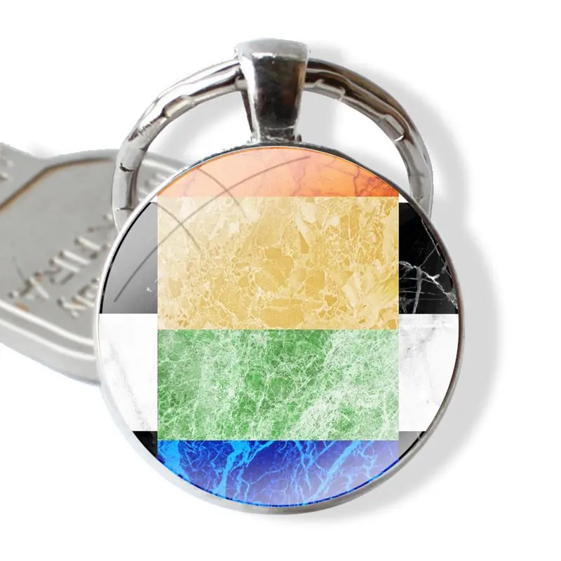 Lgbt Ally Keychain Handmade Glass Cabochon Key Ring Holder Pendant Key Chains