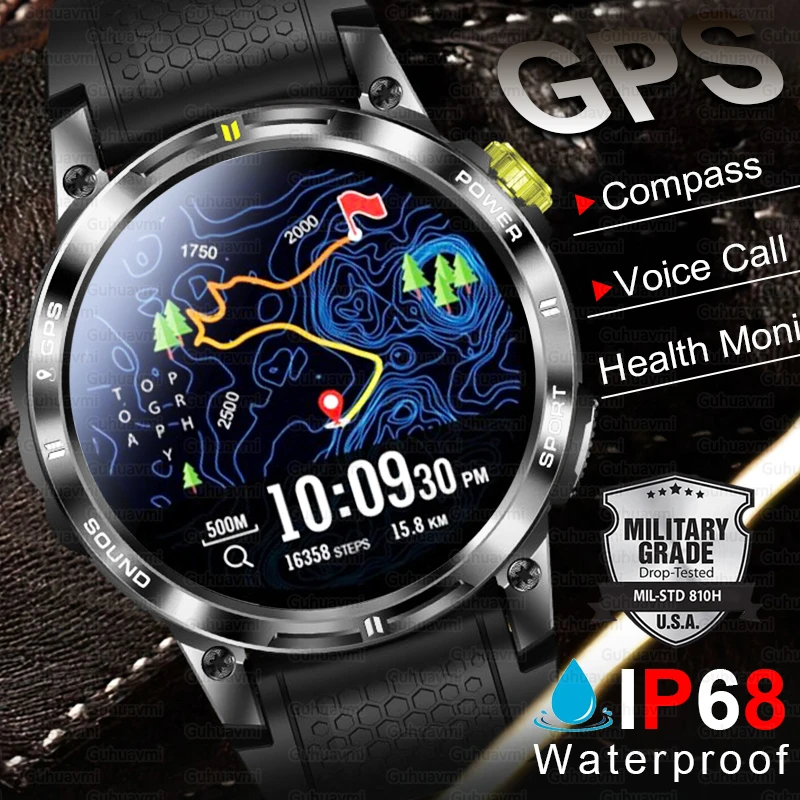 

2025 New Military GPS Outdoor Sports Smart Watch Men Women Heart Rate Bluetooth Call 3ATM Waterproof Swimming Fitness Smartwatch