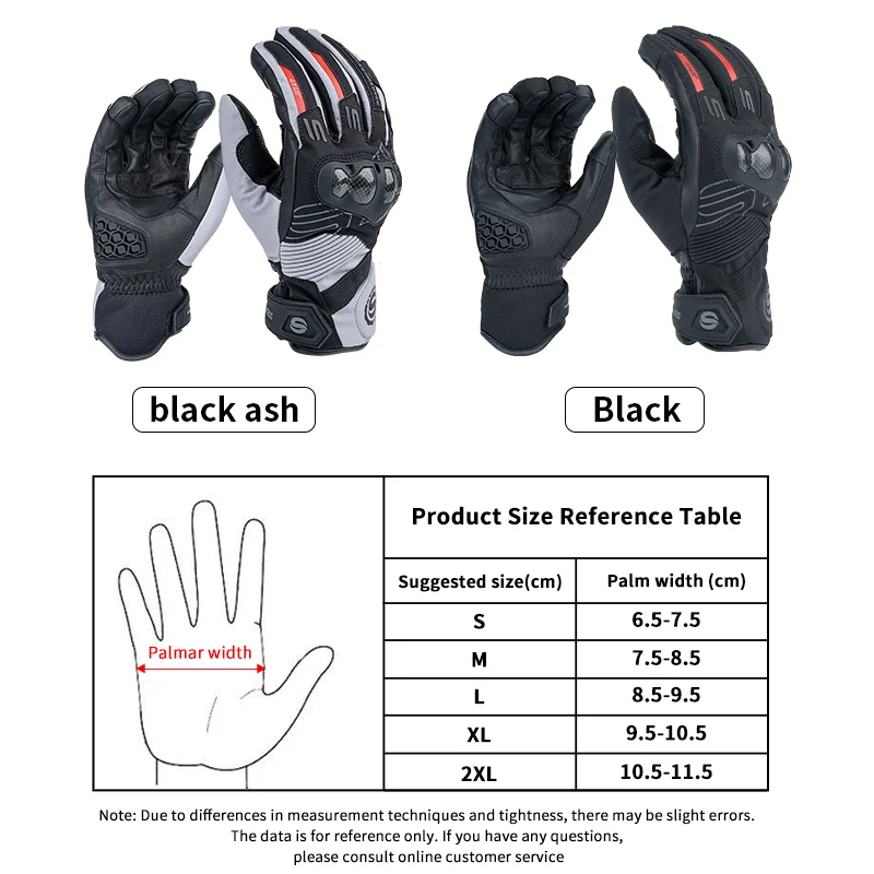 SFK Newest Motorcycle Gloves Carbon Fiber Winter Add Fluff Warm Real Goat Leather Windproof Waterproof Riding Gears Accessories