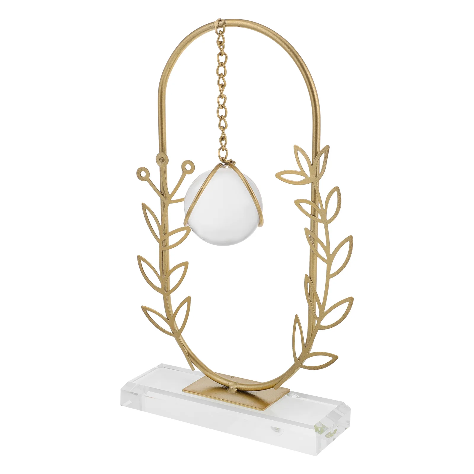 

Modern Oval-Shaped Metal Crystal Ball Ornament Elegant Valentine's Day Hanging Pendant Wedding Table Centerpiece for Living Room