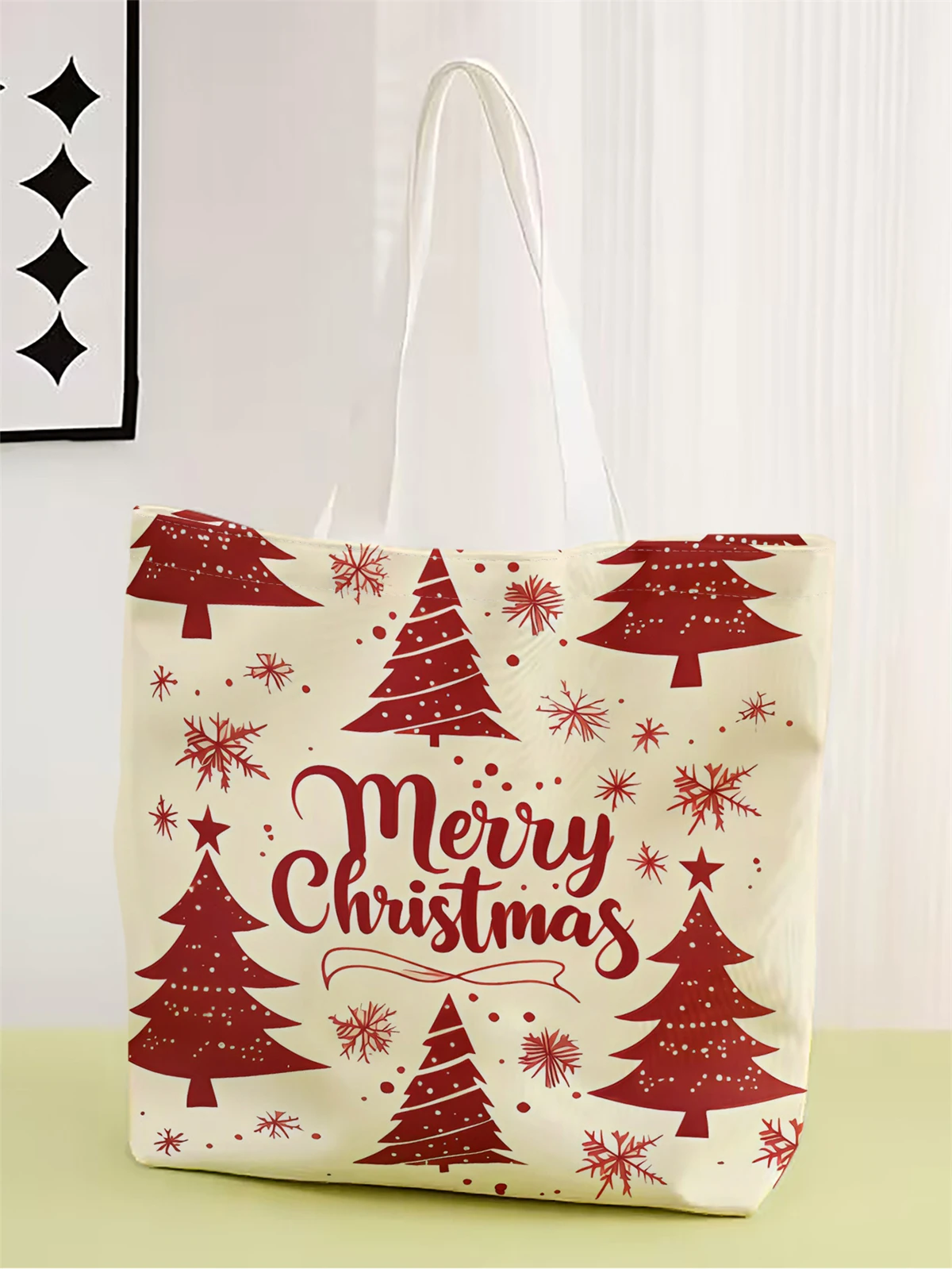 

1 шт., рождественская сумка с граффити, многоразовая модная сумка, многофункциональная сумка, холщовая сумка для покупок с принтом