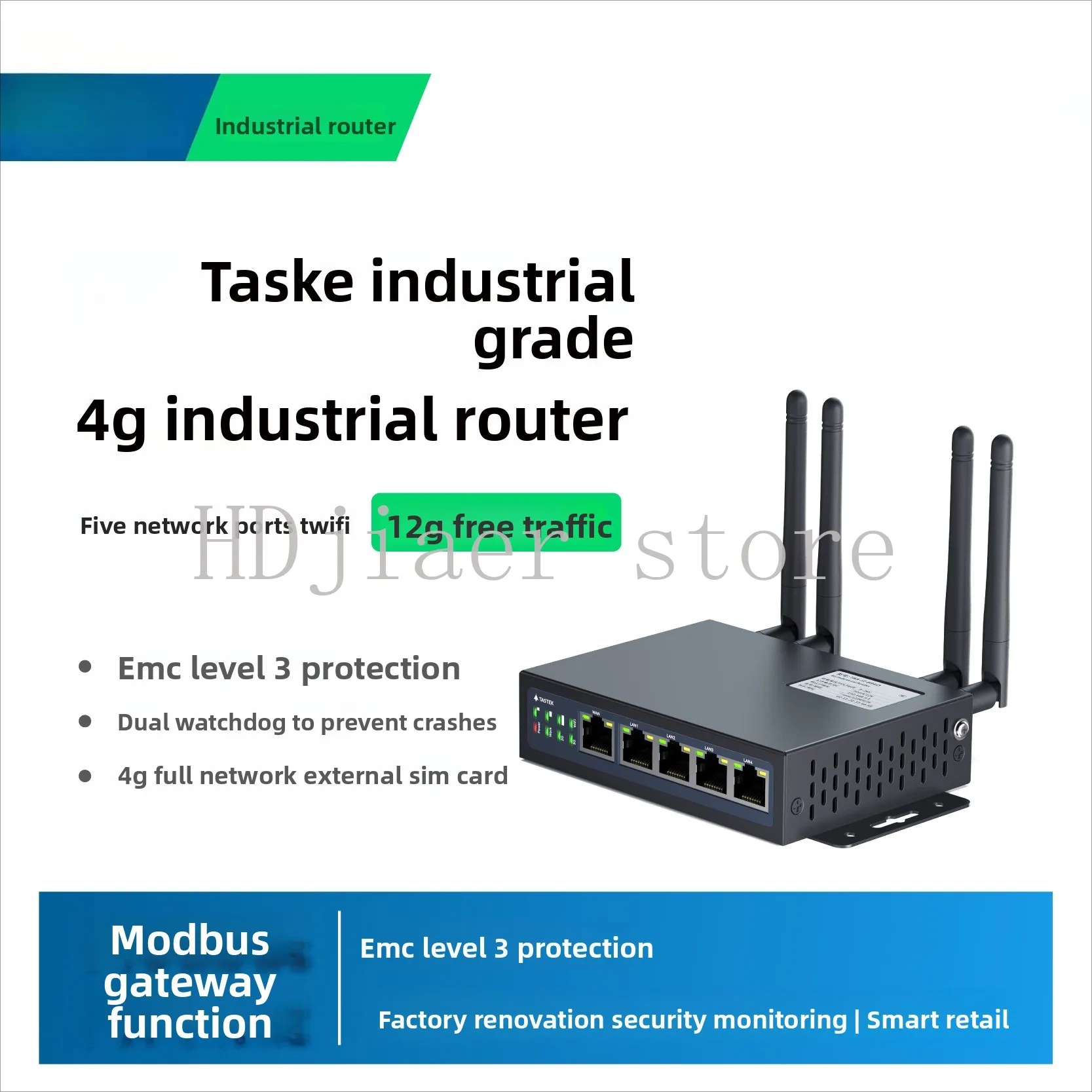 

Промышленный беспроводной 4G-роутер, несколько сетевых портов + слот для SIM-карты, обеспечивающий беспроводную связь LTE и Wi-Fi с полным покрытием сети