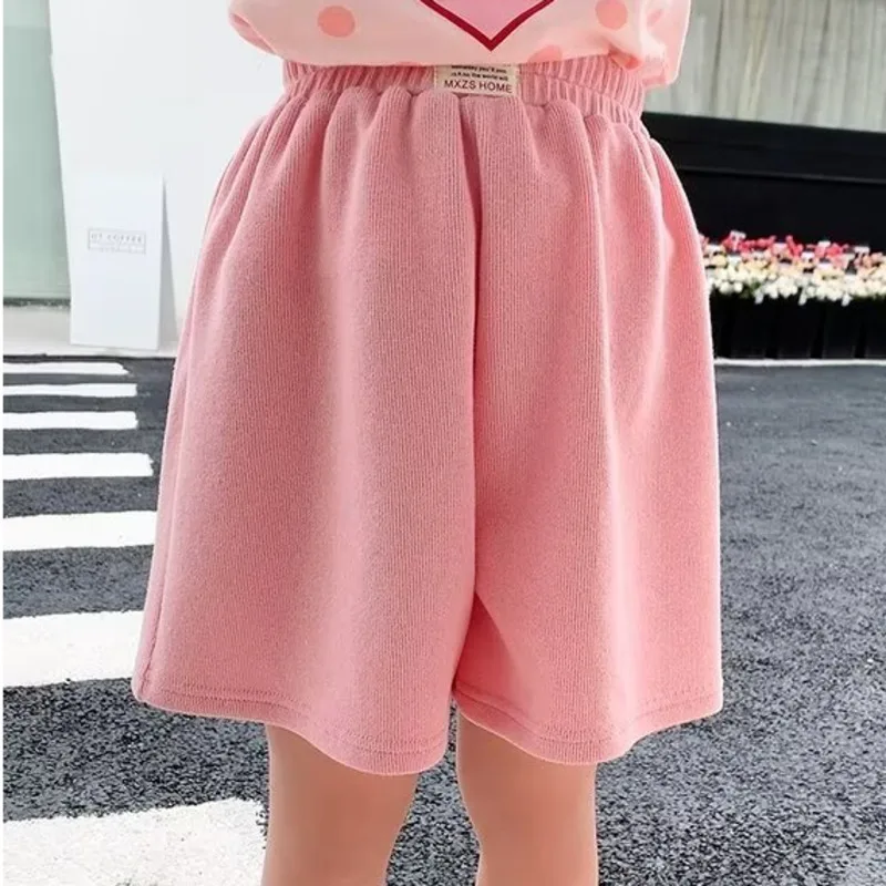 Summer Girls Sports Shorts Baby Loose Waist Casual Versatile Wide Leg Pants Summer Children's Five-point Beach Hot Pants