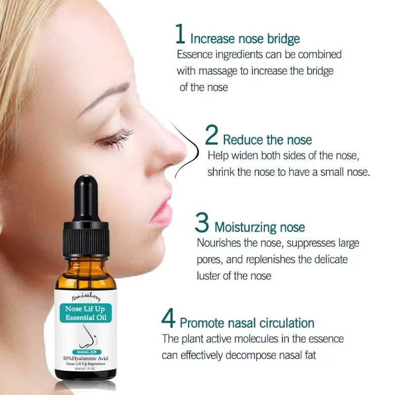 Nose Essential Oil Lift Up Heighten Rhinoplasty Nasal Bone Remodeling Collagen Firming Moisturizing Nose Serum Face Skin Care