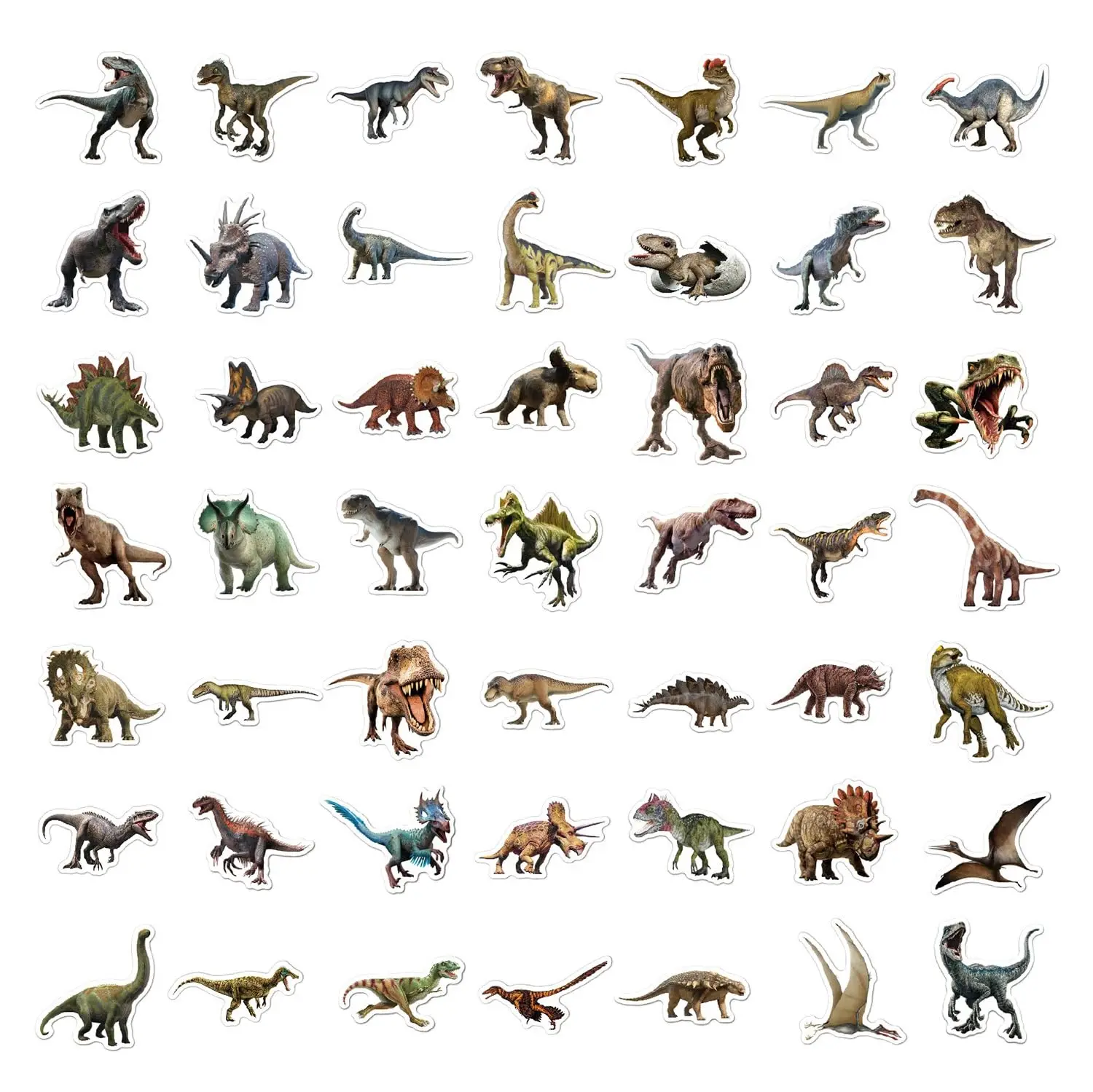 50/100pcs Jurassic Dinosaur Stickers for Kids Waterproof Vinyl Stickers for Water Bottle Scrapbook Laptop Skateboard Computer