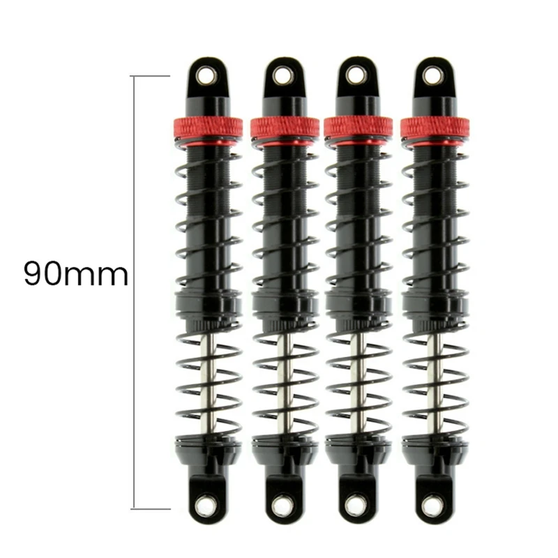 4Pcs Öl Einstellbare Feder Stoßdämpfer Dämpfer Dual Bühne Stoßdämpfer Für 1/10 D90 SCX10 TRX4 RC Auto Lkw Crawler, 120Mm