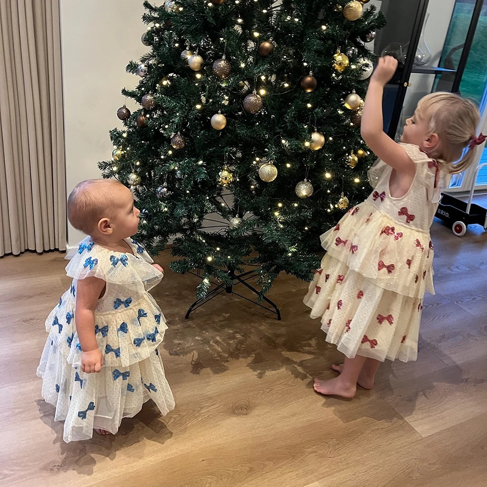 New 2025 Kids Girl Clothes Party Dress Cat Mesh Dress Summer Girls Love Sequin Dresses Baby Cute Skirt Children Princess Dress