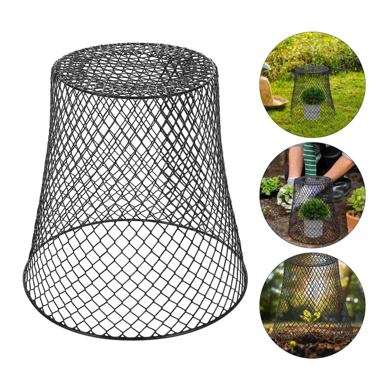 

4 Pcs Plant Protection Cover Mesh Designed Cage Garden Flowerpot Bell Jar Iron Protector Reusable