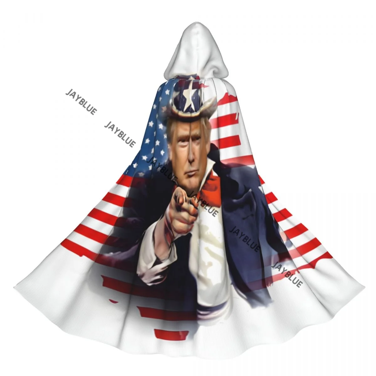 Hooded Cloak Unisex Cloak with Hood American Flag Trump Cloak Vampire Witch Cape Cosplay Costume