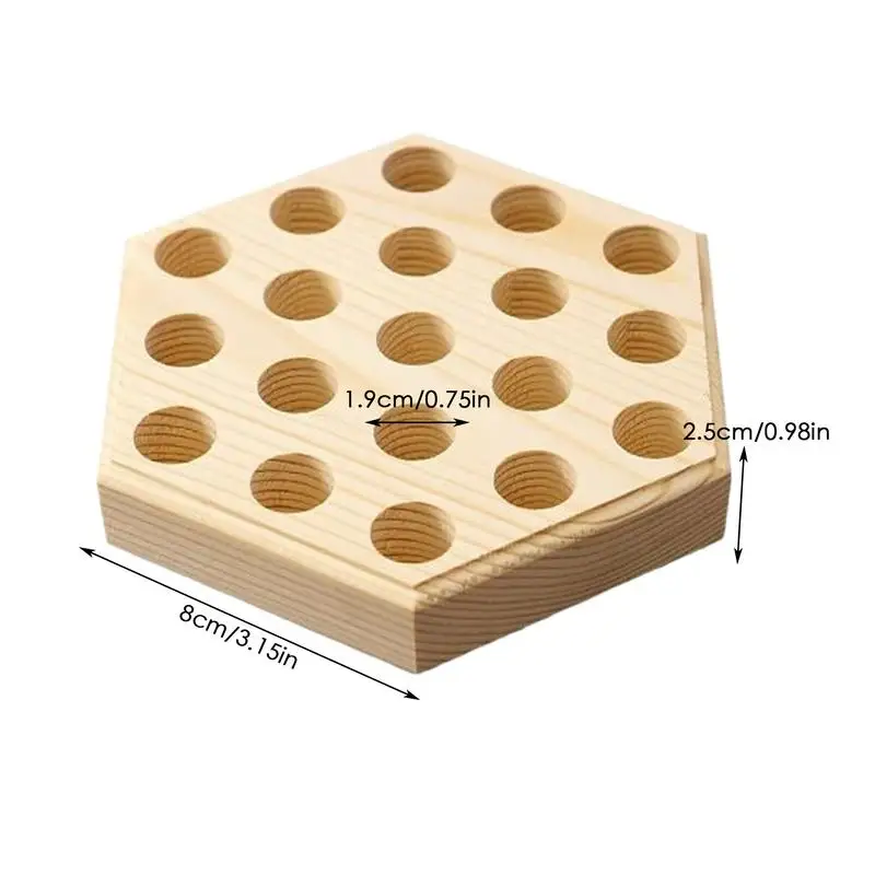 Pliers Holder Pliers Stand Hexagon Wood Plate 19-Hole Space Saving Display Stand for Tabletop Workshop Studio Indoor Use