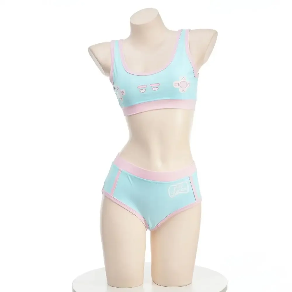 

Japanese Gym Uniform Inspired Swimsuit Women Cute Gamepad Printed Anime Cosplay Sweet Sports Wear