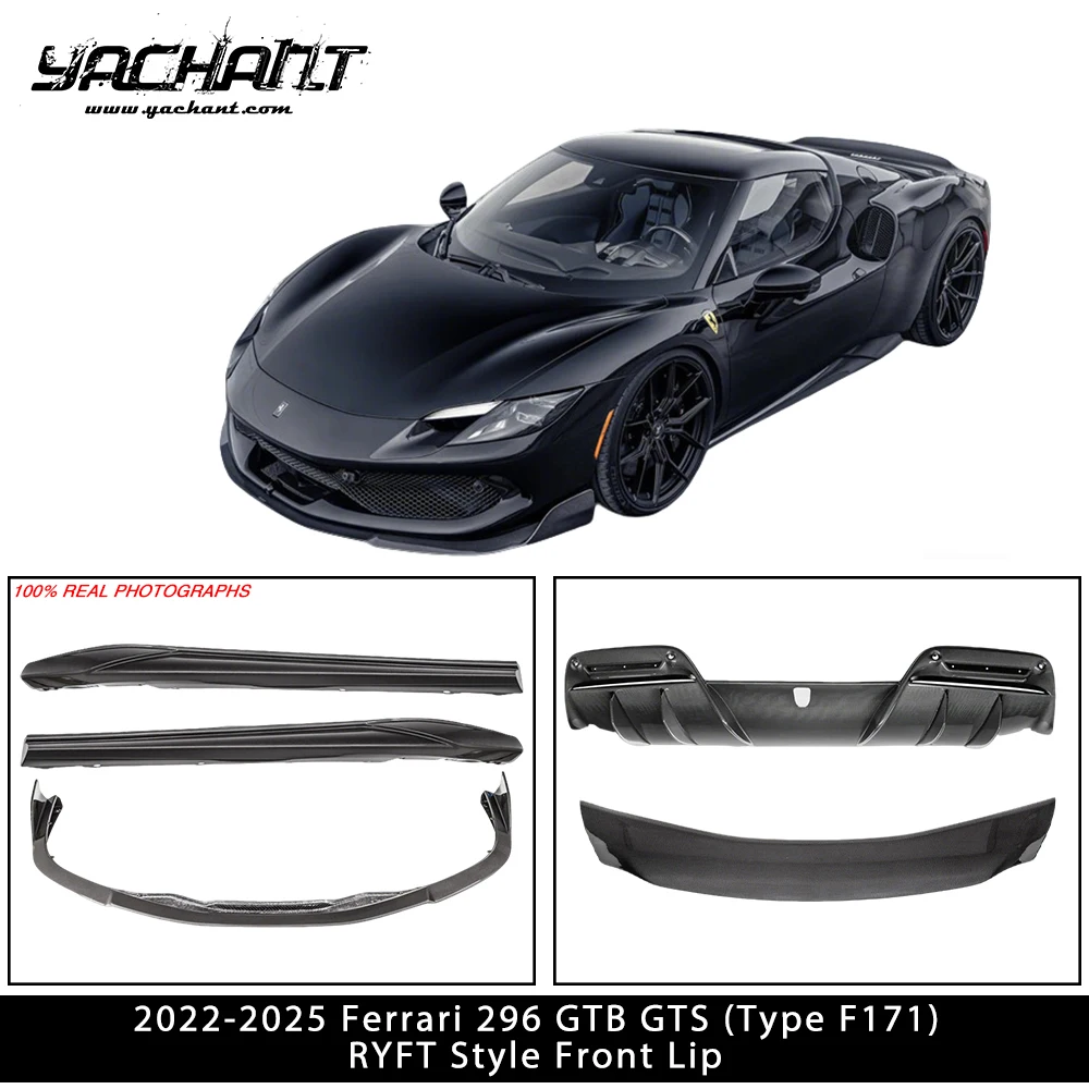 New Arrival DCF Dry Carbon Fiber Bodykit Fit For 2022-2025 Ferrari 296 GTB GTS Type F171 RYFT Style Body Kit Soft Kit