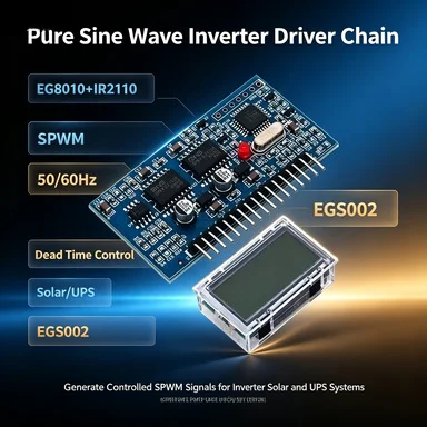 EGS002 EG8010+IR2110 Inverter Driver Module, SPWM 0-400Hz, Over/Under Voltage Protection, LCD Interface, 5V