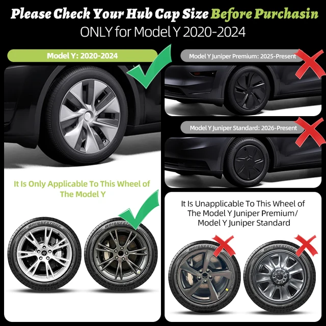 4PCS Design for TESLA Model Y 2020-2024 Vehicle Full Coverage Blade Wheel Cover Cap 19 Inches Hubcaps  Automobile Accessories 2