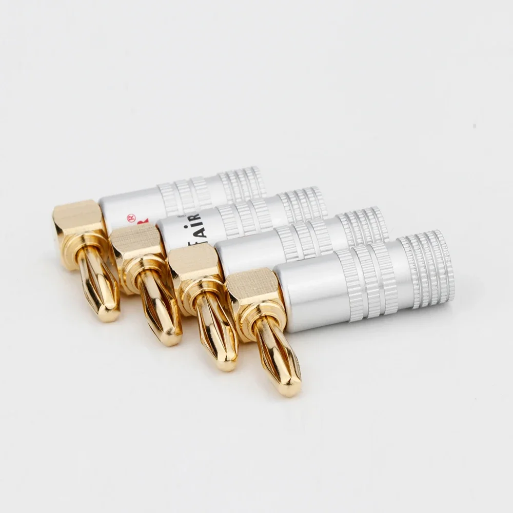 Preffair 90 Degree Angle 4mm Banana Plug 24k gold Plated Hifi binding post Adapter Audio Connectors