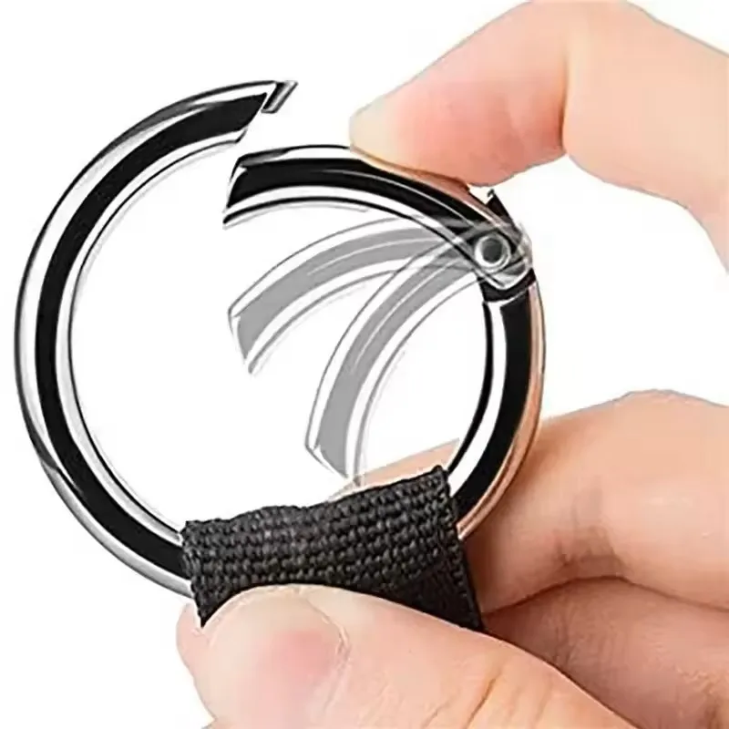 حقيبة تعليق محمولة من النايلون الأسود للسفر في العطلات، مشبك للتنزه سيرًا على الأقدام من سبائك الزنك، حزام خطاف خارجي