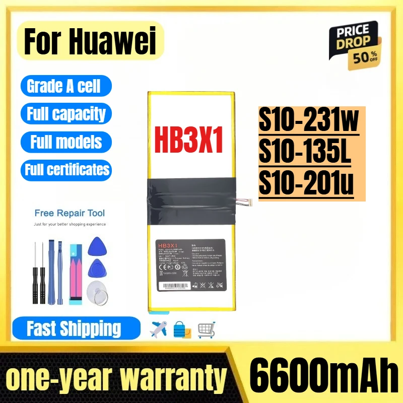 

HB3X1 for Huawei S10-231w/S10-135L/S10-201u Tablet Battery 0 Cycle High Quality High Capacity Replacement Bateria with Tools