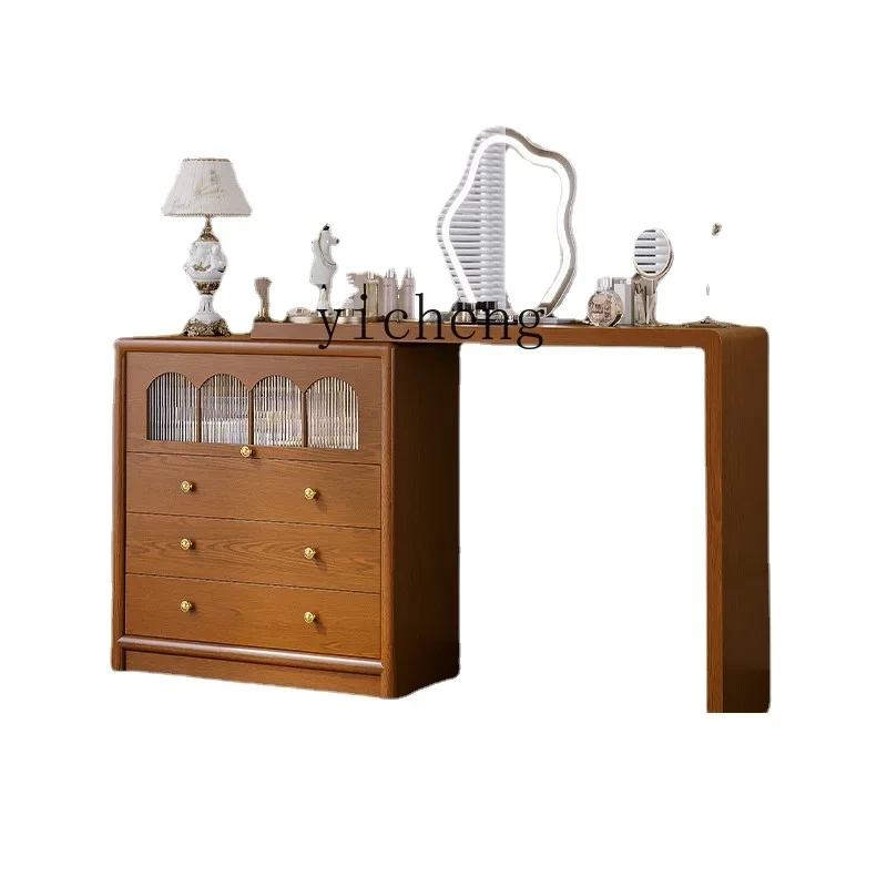 

XL Dresser Chest of Drawers Integrated Bedroom Tailstock Dressing Table Solid Wood Makeup Table Solid Wood Furniture