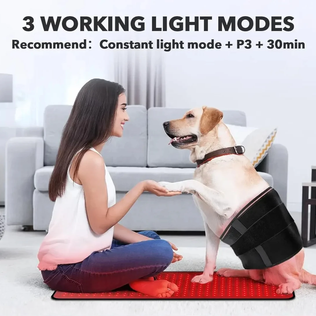 LED Heating Pad Shoulder and Back Pain Relief Red Infrared Light Therapy Body Wrap Belt Physical Treatment Device，pet-friendly