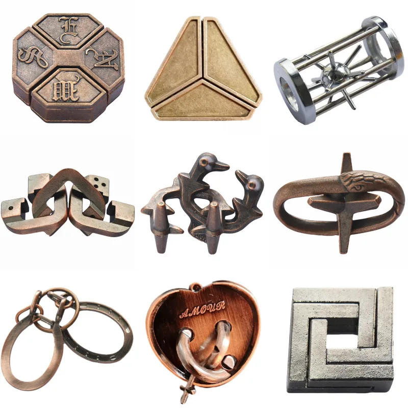 Lock Puzzles Classic IQ Metal Brain teaser Magic Baffling Puzzles Gra Zabawki Dla Dzieci Dorośli Śmieszne Prezenty Metal Puzzle