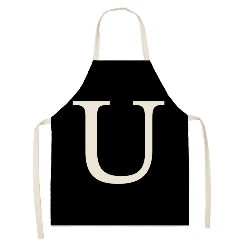 Home wreath Letter Pattern Apron Women Men child Linen Stain Resistant Apron Cooking Household Cleaning Tool Kitchen Utensils