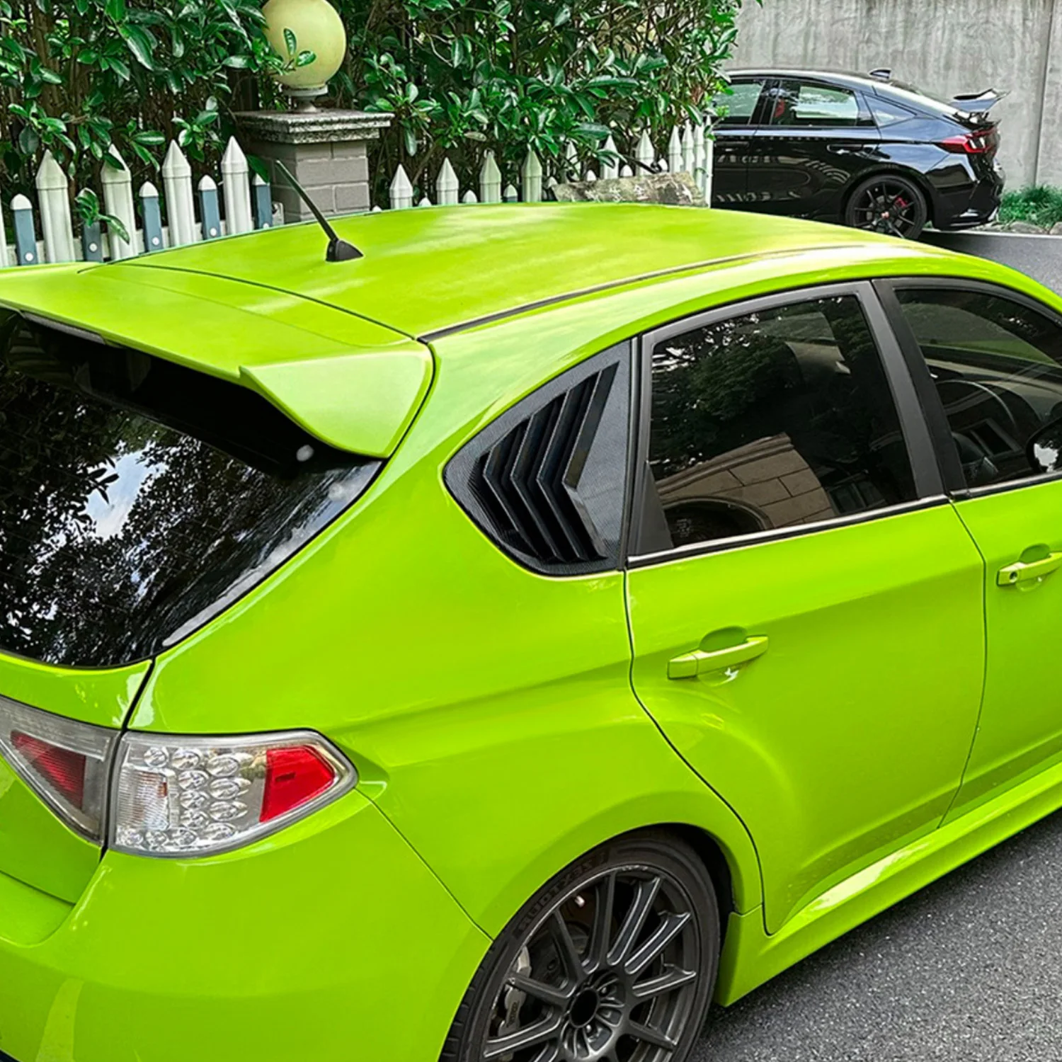 For Subaru Impreza Hatchback 2008-2014 Rear Window Louvers Cover 2Pcs ABS Plastic Decorative Grille Trim view 5