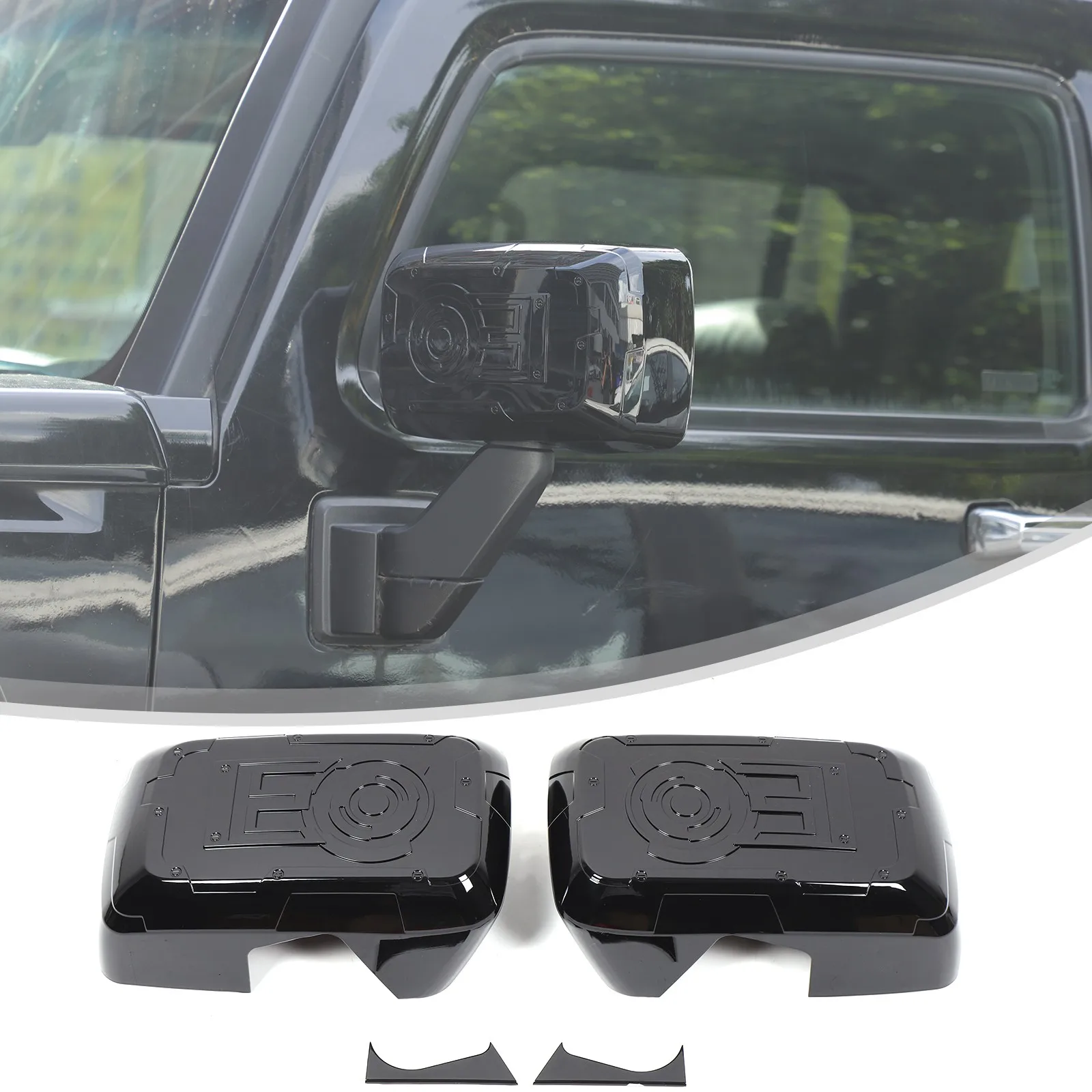 

ST ABS Glossy Black Car Rearview Mirror Cover For Hummer H3 2005-2009 Sideview Mirror Protection Trim Styling Accessories