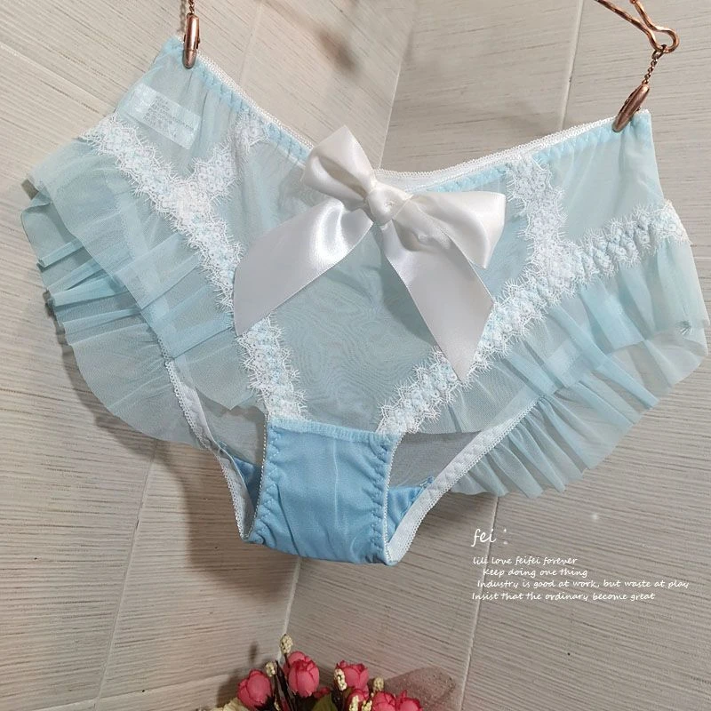 New Sweet Girl Pants Mesh Bow Sexy Women Panties Lace Hip Lift Comfort Underwear Breathable Low-rise Shorts Cotton Crotch Briefs