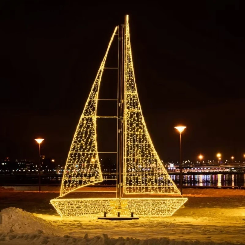 Cute street decoration detachable boat pattern LED