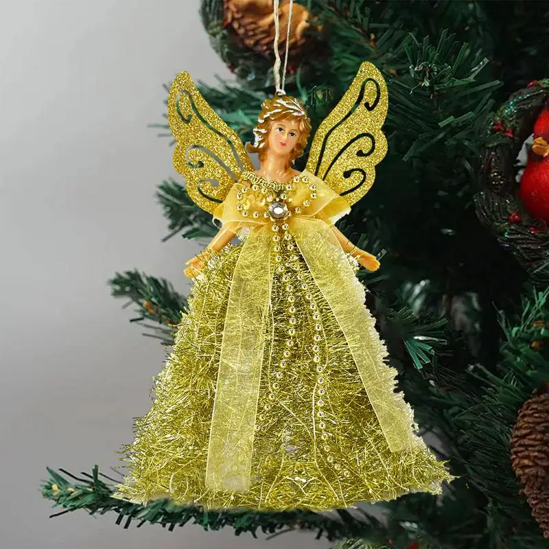 Angels Christmas Tree Topper Star Angel Treetop With Luxury Dress Christmas Angel Doll Standing Angel Christmas Tree Topper Star