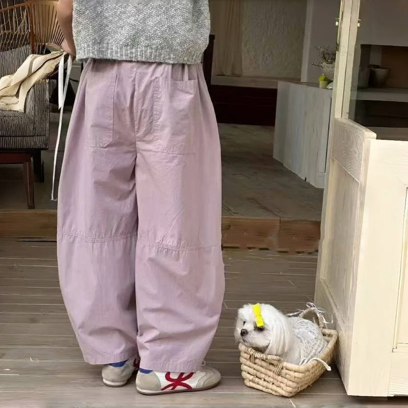 Children's Thin Scimitar Pants Girls' Small Medium and Older Children's Korean Version Boys Loose Versatile Casual Pants