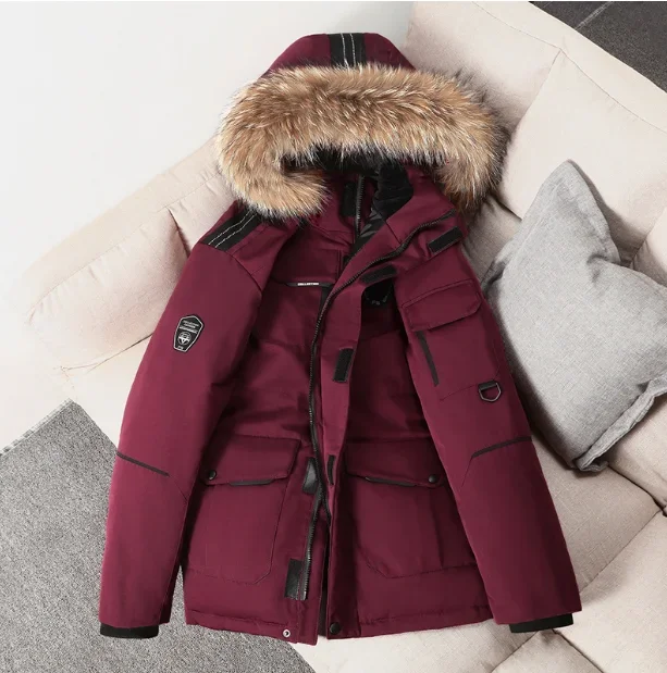 Winter new men\'s down jacket high quality white down jacket youth thick cargo lovers coat 4XL