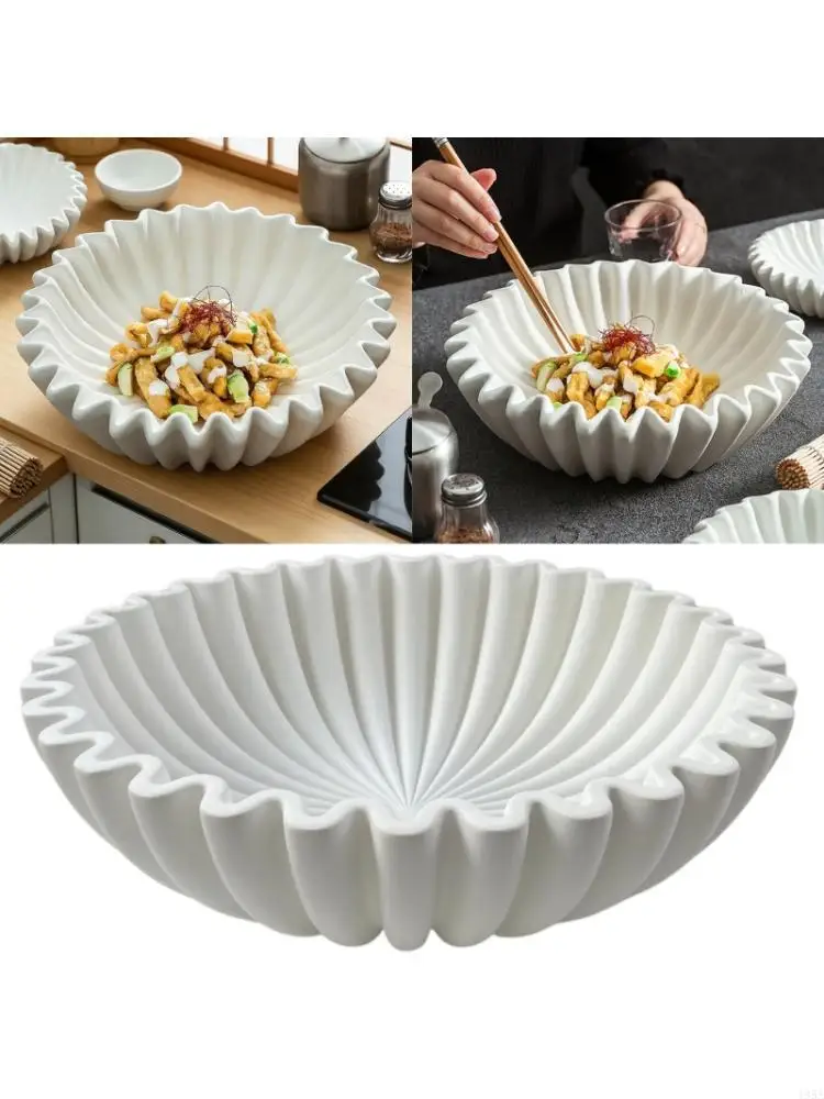 Bowl Decorative Bowl for Home Decors Scalloped Ruffle Bowl Centerpieces
