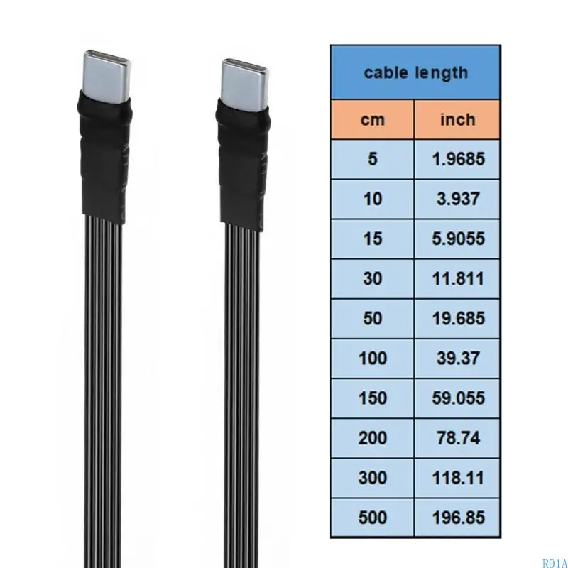 R91A 범용 유형 C 충전 코드 65W 빠른 충전 케이블 실리콘 및 금속 충전 드론 태블릿 스마트 폰에 적합한 금속 충전