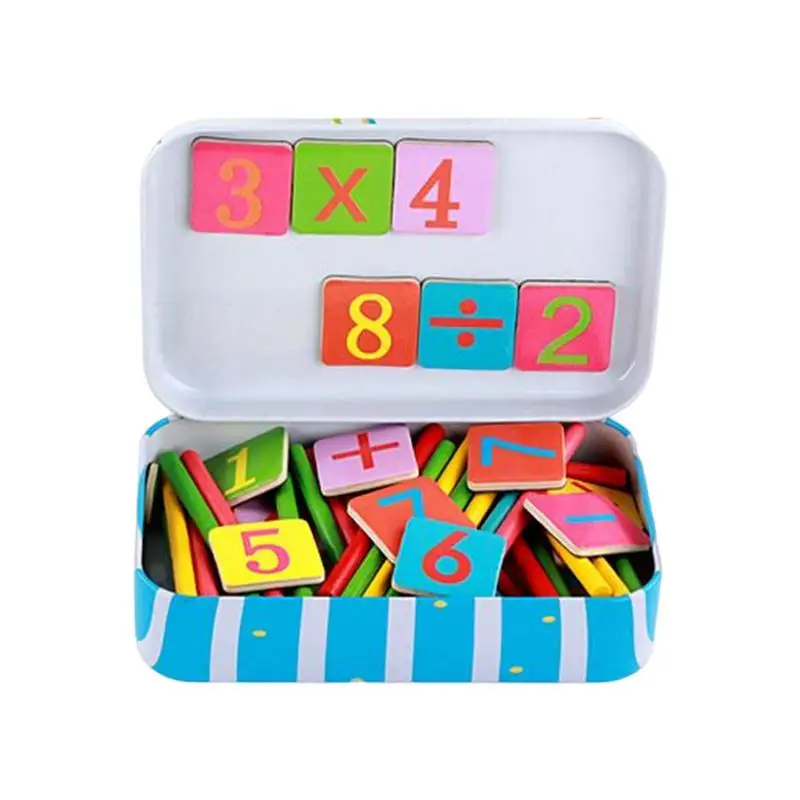 

Counting Sticks For Kids Math Wooden Math Educational Toy Iron Box With Clock Design Counting Blocks And Sticks Magnetic Color