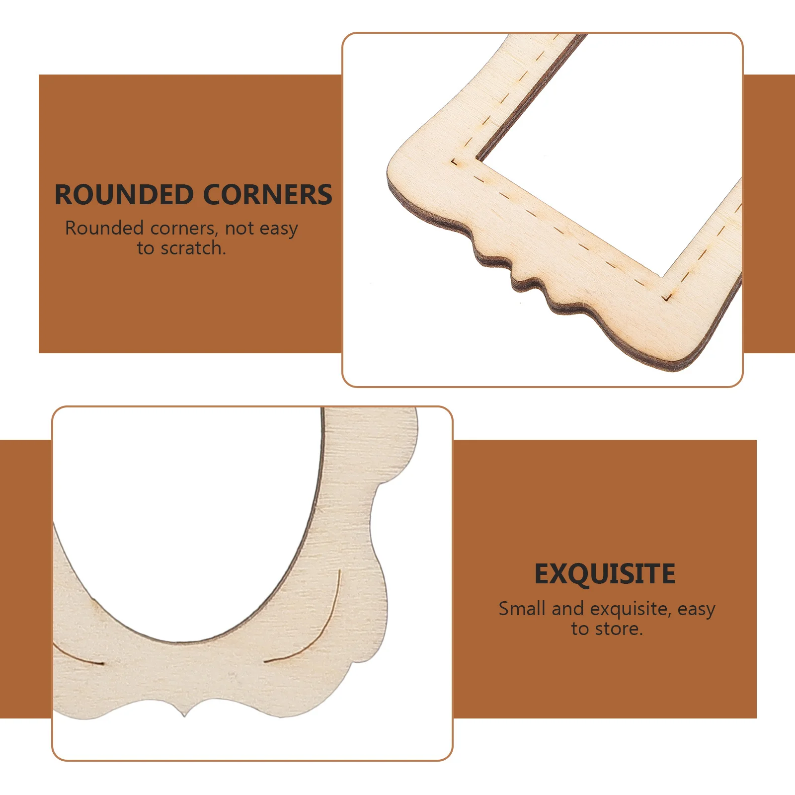 

40Pcs DIY Wood Hollow Picture Frame Chips Natural Unpainted Frames for Handmade Craft Photo Display Decorations