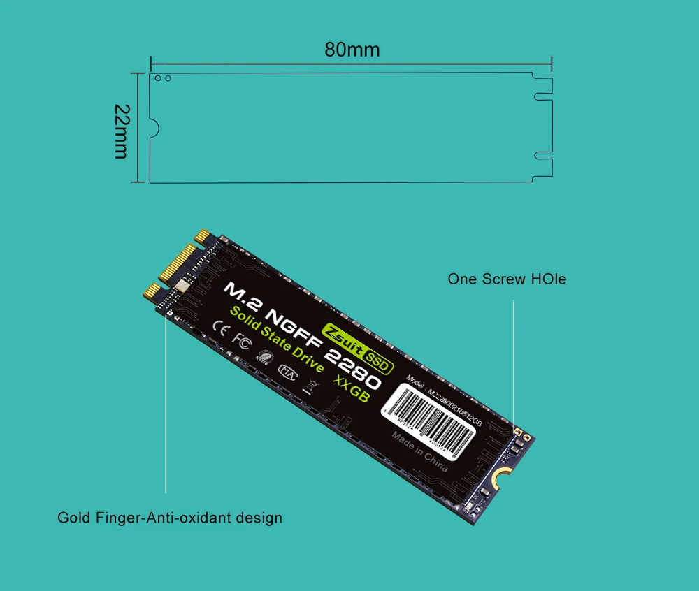 Disco duro interno para ordenador de escritorio y portátil, unidad de estado sólido M.2 SATA SSD de 512GB, 2280mm, NGFF SATA3, NGFF 2280, 5 piezas/1 piezas