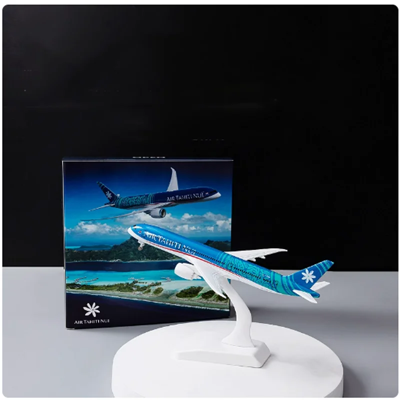 RuiQing Diecast  Scale 1:350  B787-9 Air Tahiti Nui  20cm Simulation Passenger Aircraft Model  Metal Airplain  Gift Display