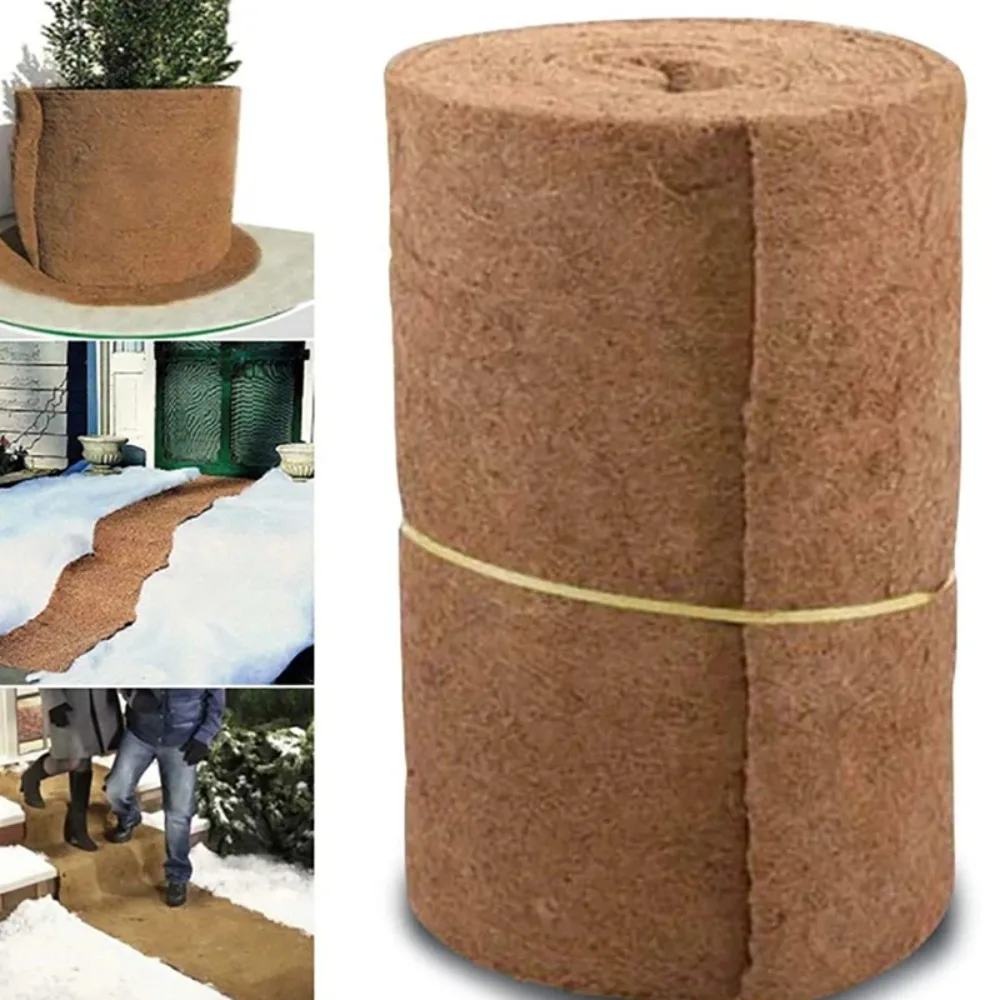 Plant Fiber Roll Reptile Carpet Mat Non-Slip Natural Coconut Fiber Moisture-Proof Flower Pot Mat Winter Insulation